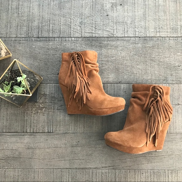 Express Shoes - COACHELLA READY❤️Platform wedge Fringe Booties